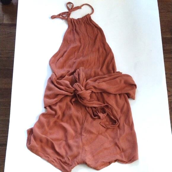 Revolve Tularosa Rory Romper in Clay Halter Neck Size XS Swimsuit Cover Up - Picture 3 of 8